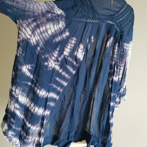 FREE PEOPLE Oversized tie and dyed sheer chiffon top - Picture 5 of 13